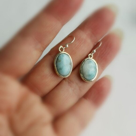 Larimar earrings in Sterling Silver 🆕 - Picture 6 of 8